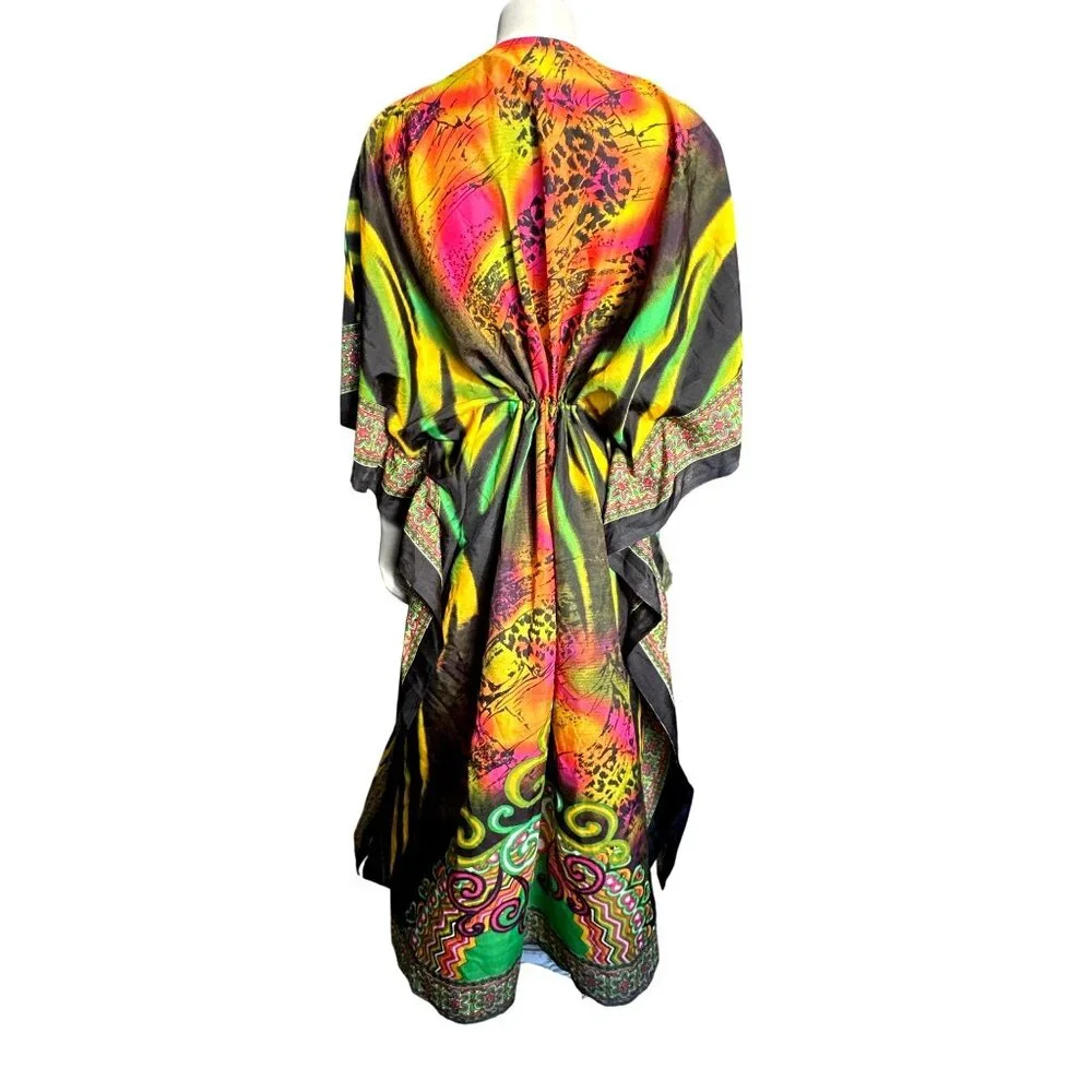True Rock Free Size Multicolor Kaftan Boho Luxe Festival Wear Resortwear Chic - Picture 4 of 9